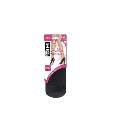 Mi-bas voile brillant bord sans compression 15D SUBLIM, lot de 2 paires