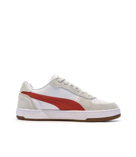 Baskets beige/rouge homme puma caven 2 lux
