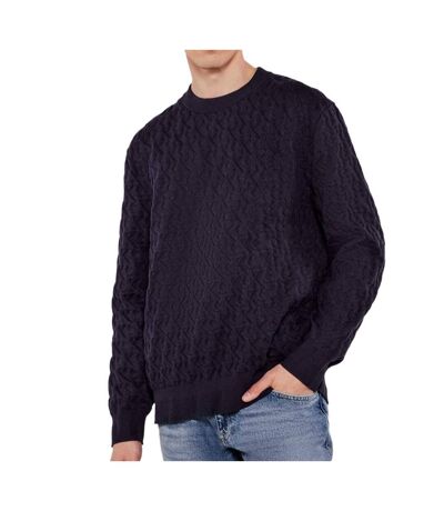 Pull marine homme calvin klein jeans rel aop - l