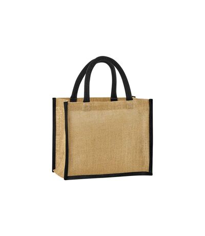 Westford Mill Midi Starched Jute 14L Tote Bag (Natural/Black) (One Size)