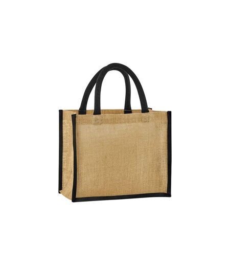 Westford Mill Midi Starched Jute 14L Tote Bag (Natural/Black) (One Size)