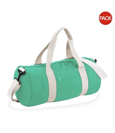 Lot de 2  Sac de voyage 20 litres taille unique vert menthe/blanc cassé Bagbase