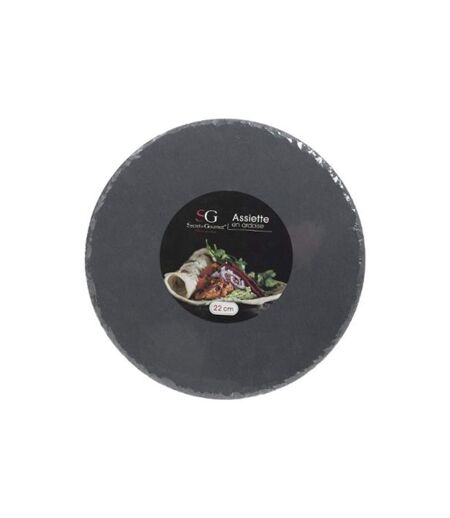 Lot de 6 Assiettes à Dessert Ardoise 22cm Gris