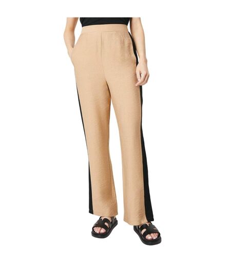 Womens/ladies side stripe trousers tan Debenhams