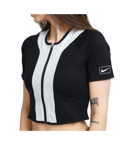 T-shirt zippé Noir/écru Femme Nike Street