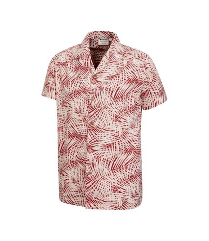 Mountain Warehouse Mens Palm Leaf Beach Shirt (Dark Red/White) - UTMW2927