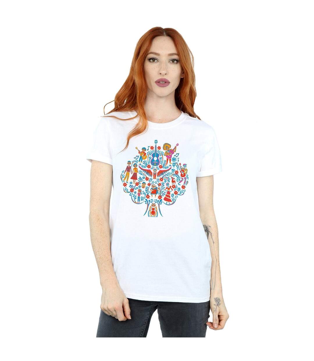 Disney - T-shirt COCO TREE PATTERN - Femme (Blanc) - UTBI16467-2