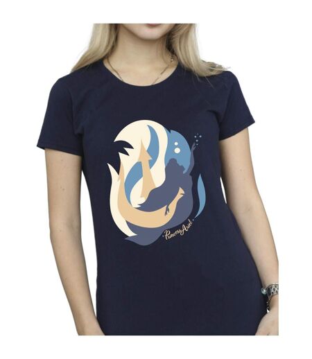 Disney T-shirt en coton Femme/Ladies The Little Mermaid Colour Silhouettes (Bleu marine) - UTBI26316