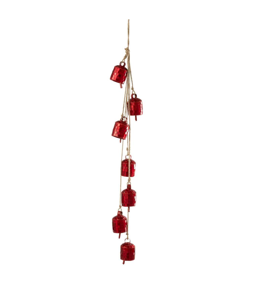 Suspension de Noël 7 Cloches 45cm Rouge-1