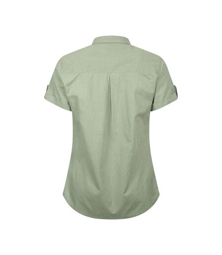 Womens/ladies Coconut Short-sleeved Shirt Light Khaki Mountain Warehouse
