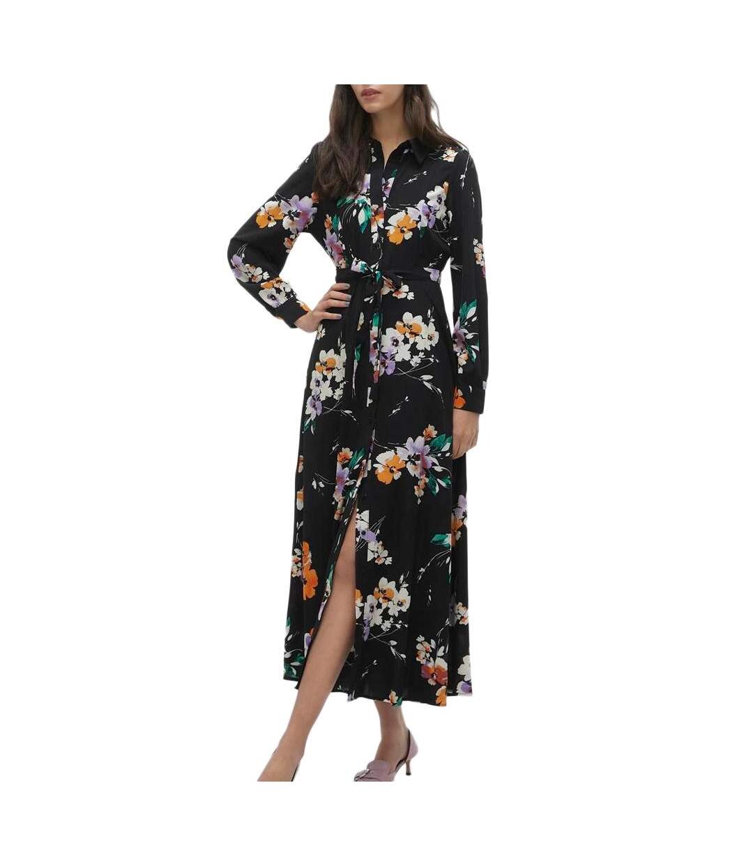 Robe Noire à Moifs Femme Vero Moda Shilah Naja - M-1