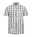 Mens Mindano Viii Checked Short-sleeved Shirt Silver Grey Ash White Marshmallow Regatta-2