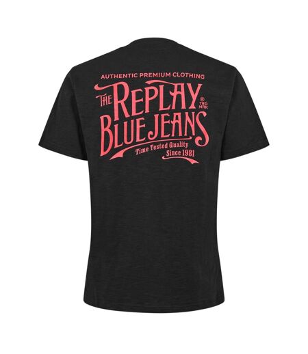 T-shirt Motif/style Logo Back Jeans Homme Noir Replay