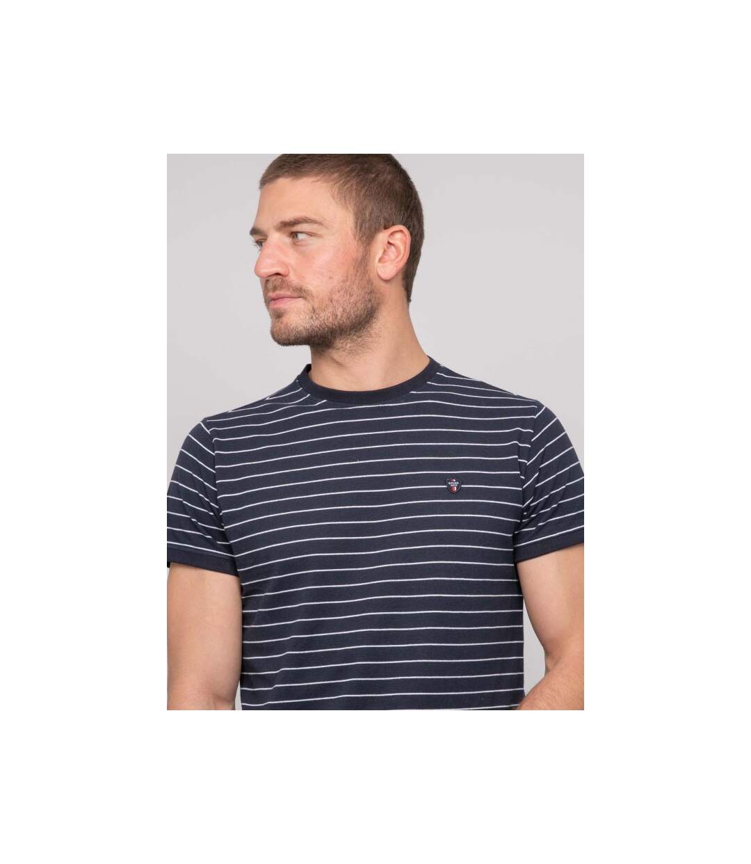 T-shirt coton fines rayures marinière NANOROUL-3