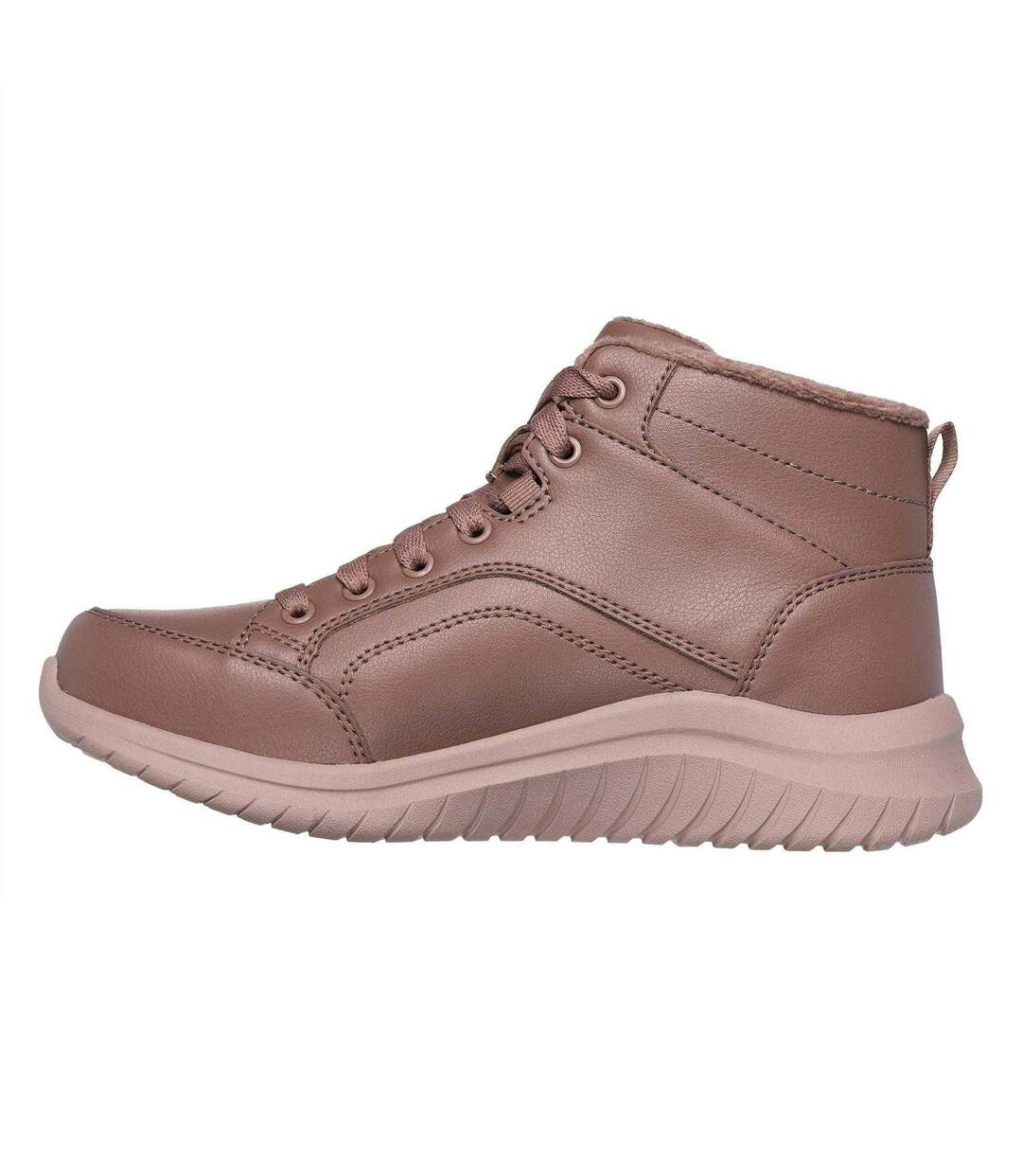 Womens/ladies Ultraflex 2 Flat Ankle Boots Mushroom Skechers-2