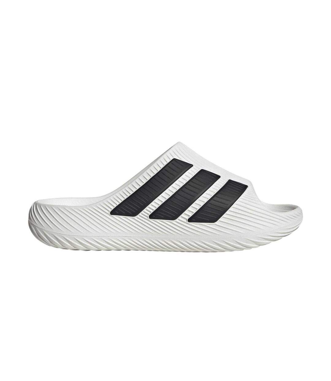 Mens Adilette Shower Rubber Sliders White Black Adidas-4