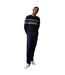 Mens placement stripe crew neck jumper navy Burton-3