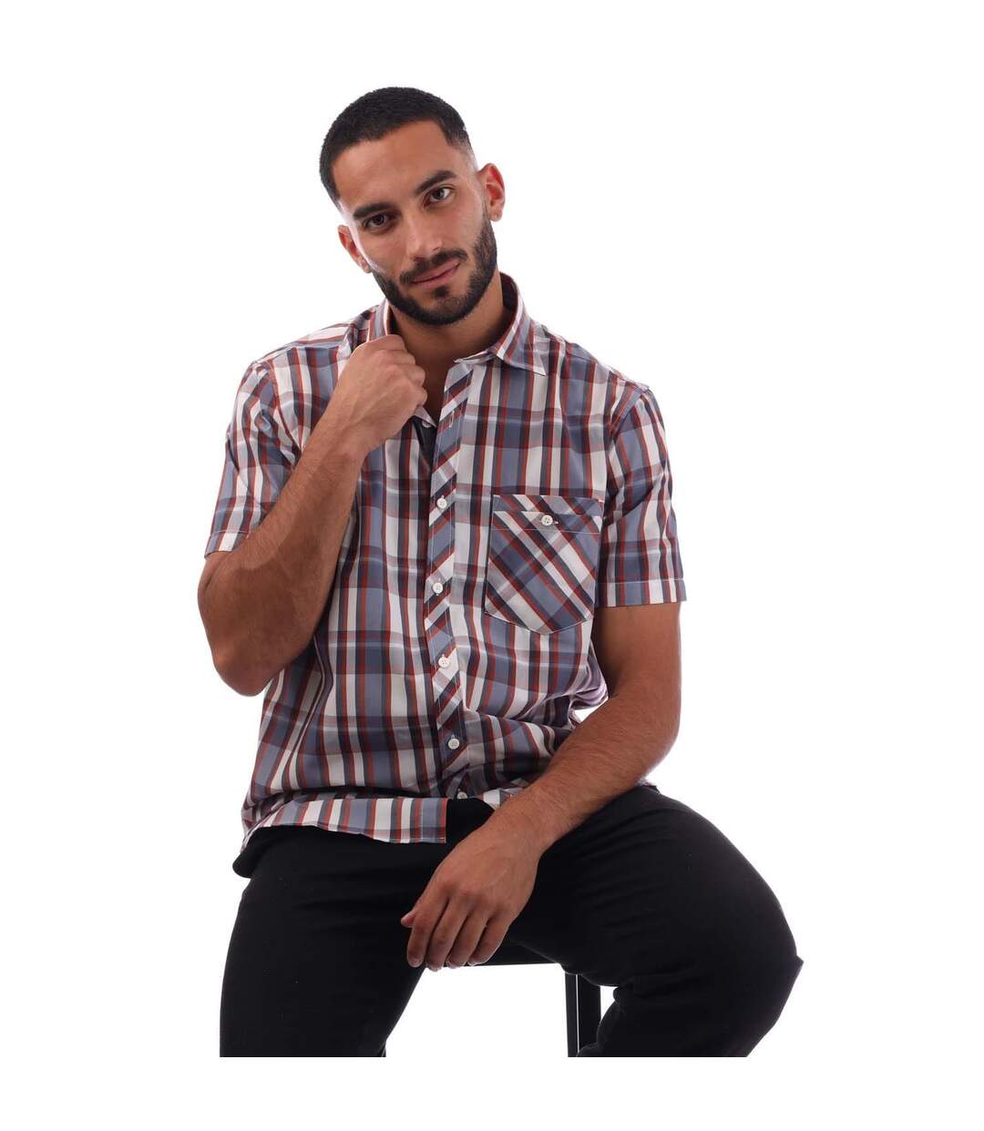 Chemise Motif/style À Carreaux Kenora Homme Orange Trespass-1