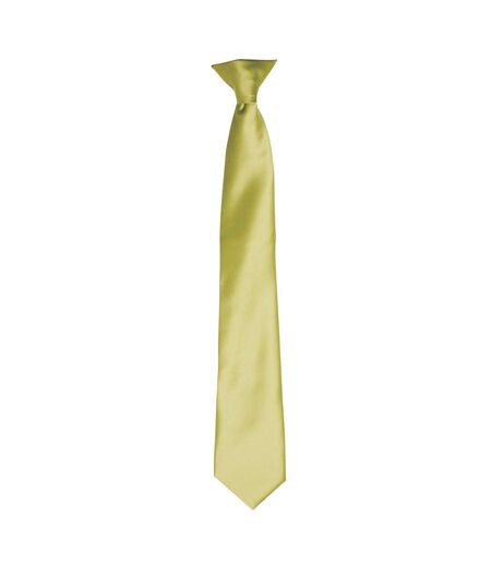 Premier Colours Mens Satin Clip Tie (Lime) (One size) - UTRW4407