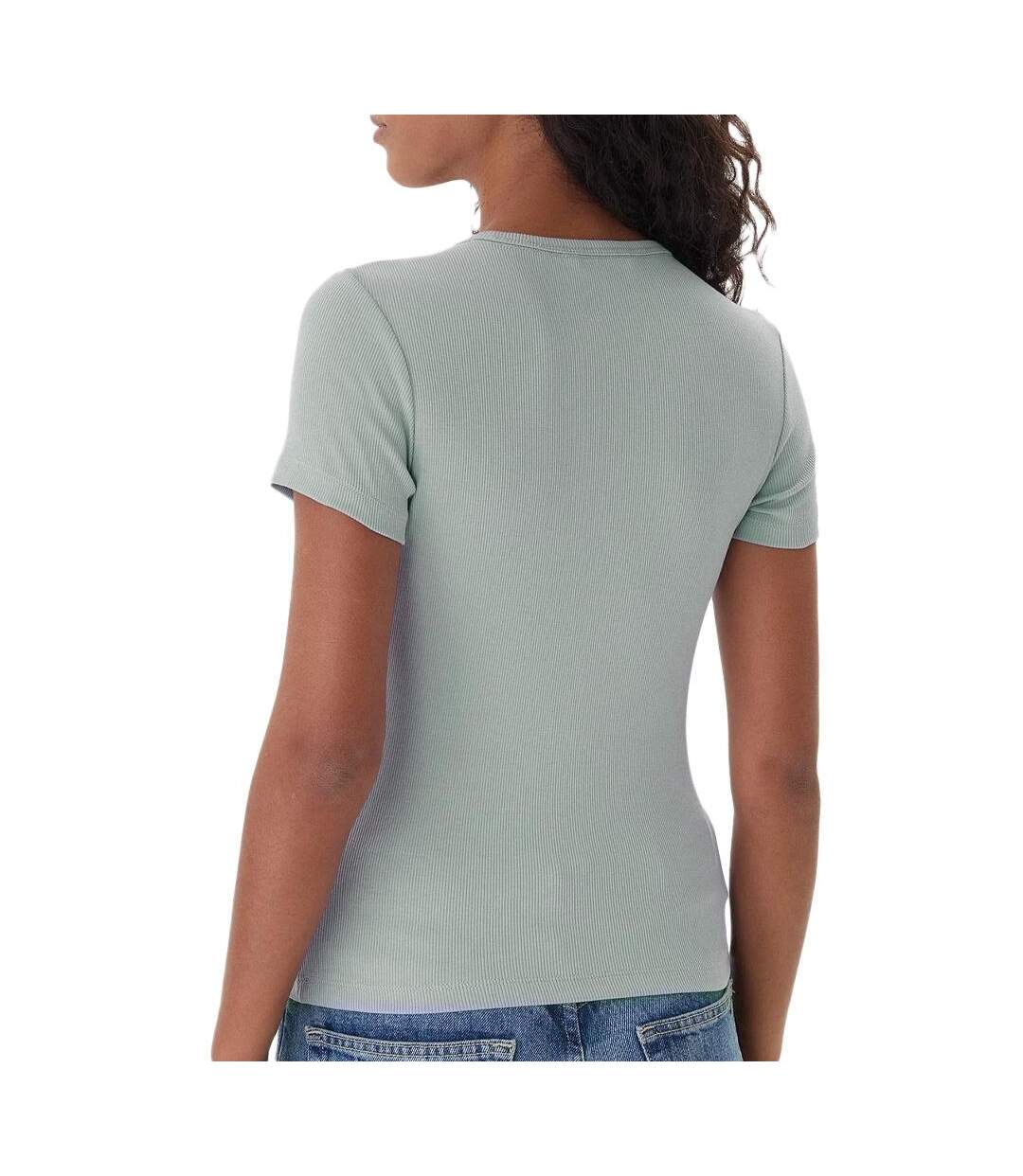 T-Shirt vert femme tommy hilfiger badge-2
