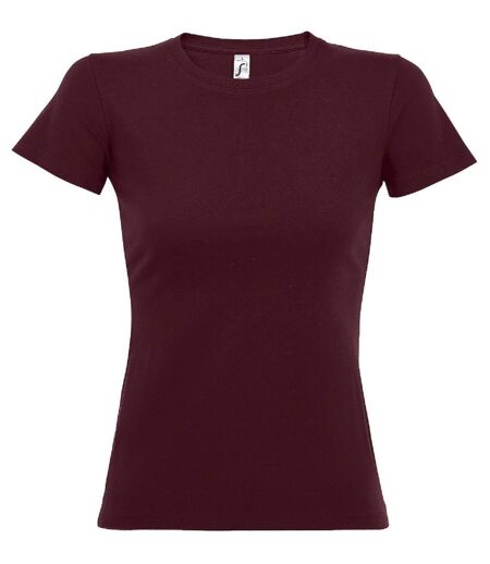 T-shirt manches courtes - Femme - 11502 - rouge bordeaux
