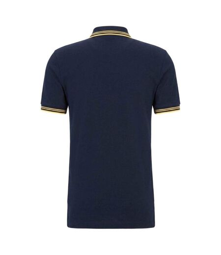 Polo Motif/style Rayures Contrastées Paul Homme Bleu Marine Jaune Or Boss