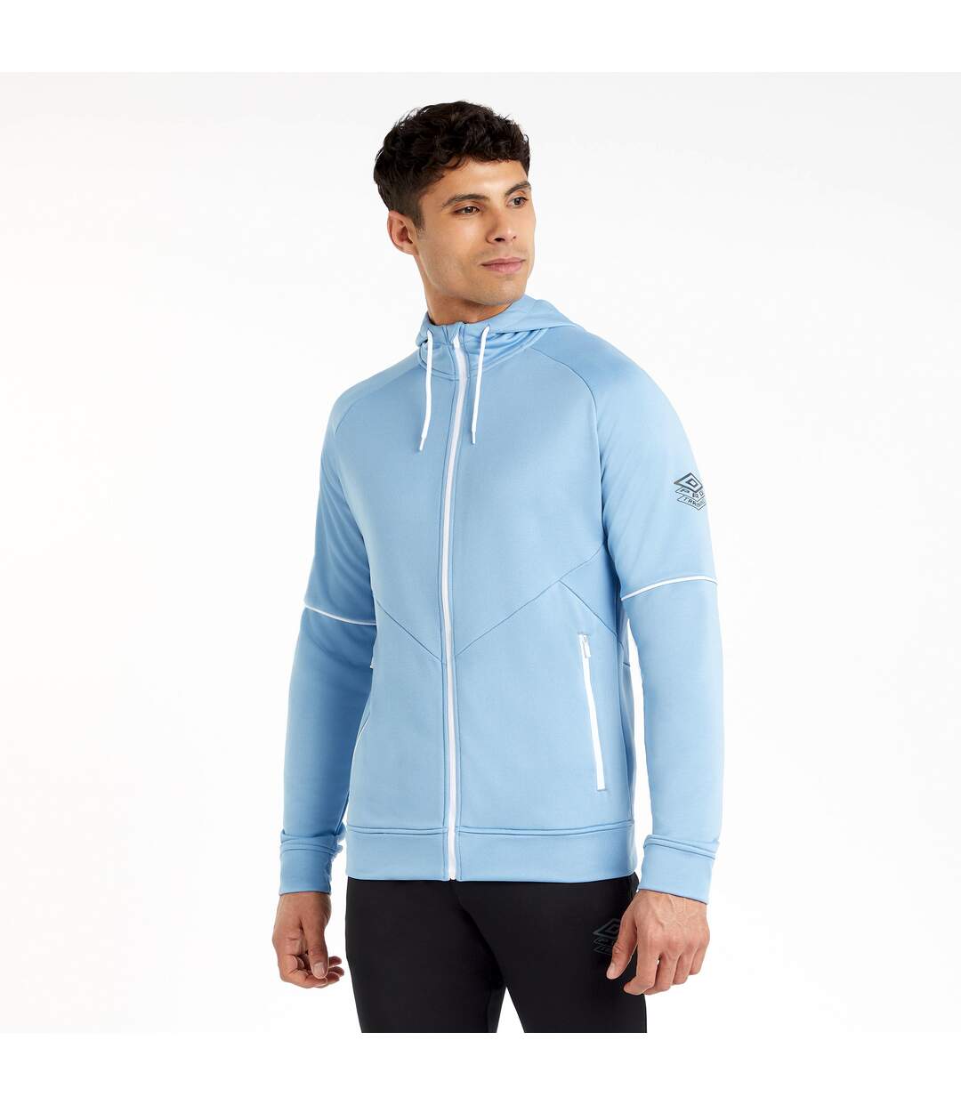 Mens Pro Training Full Zip Hoodie Allure Brilliant White Umbro-3