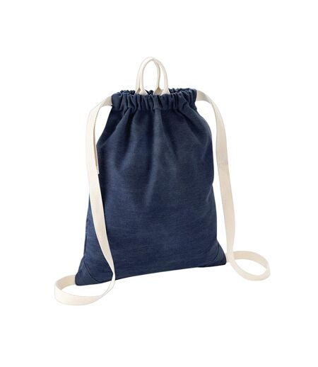 Denim Drawstring Bag One Size Denim Blue Bagbase