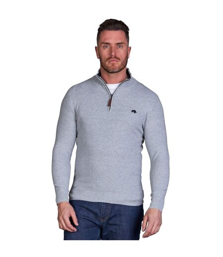 Pull Motif/style Côtelé Classic Homme Gris Chiné Raging Bull
