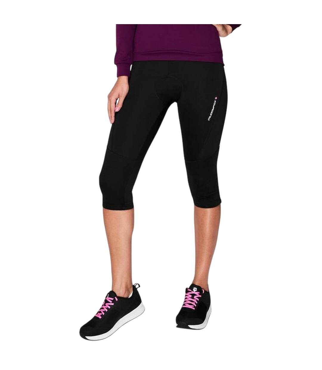 Womens/ladies Cycling Capri Shorts Black Muddyfox-4