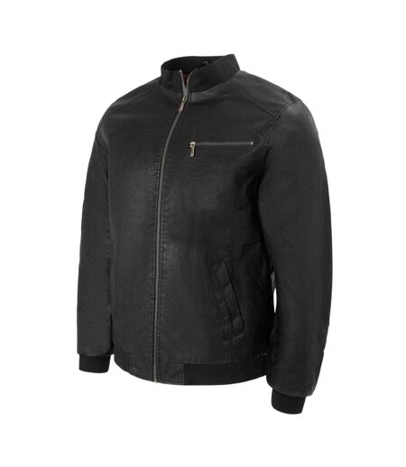 Mens Washed Bomber Jacket Black Firetrap
