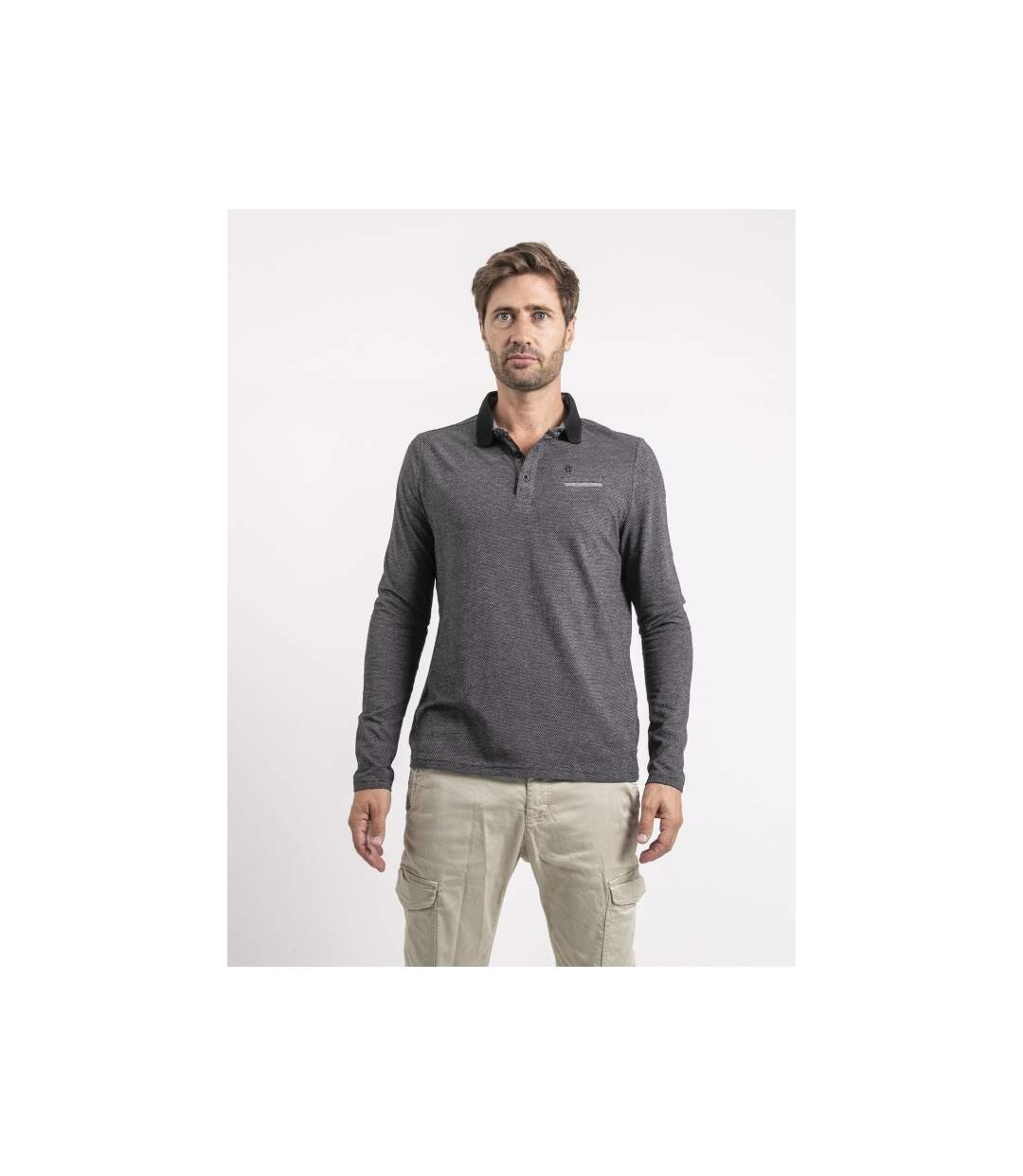 Polo manches longues pur coton PUNCH-1