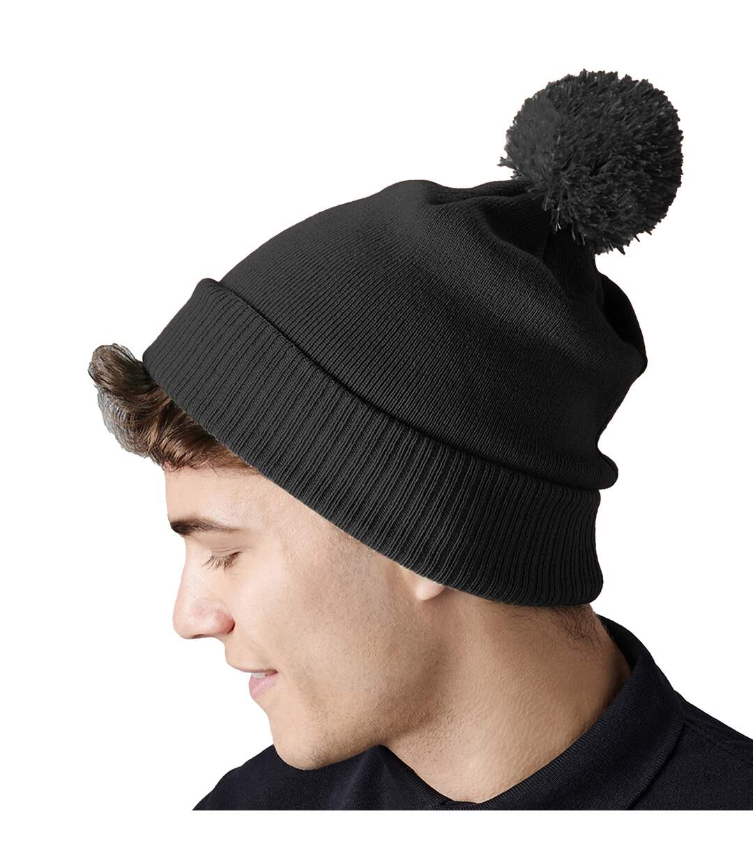 Unisex adult snowstar beanie charcoal Beechfield-4