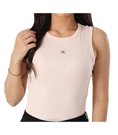 Débardeur rose femme calvin klein jeans label - l