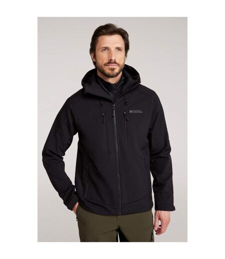 Mens Radius Recycled Soft Shell Jacket Black Mountain Warehouse