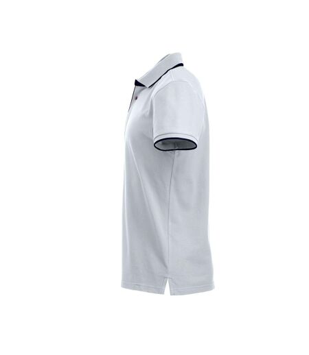 Clique Mens Seattle Polo Shirt (White/Dark Navy)