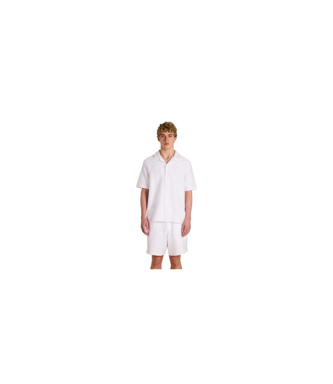 Mens Ottoman Short-sleeved Shirt White Prevu-1