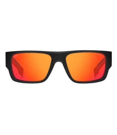 Lunettes De Soleil Motif/style Rectangulaire Taille Unique Noir Orange Hugo Boss