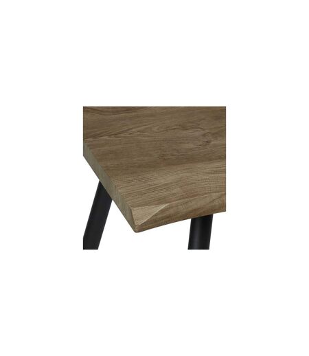 Table à manger 4 personnes en métal et MDF - Noir et Marron