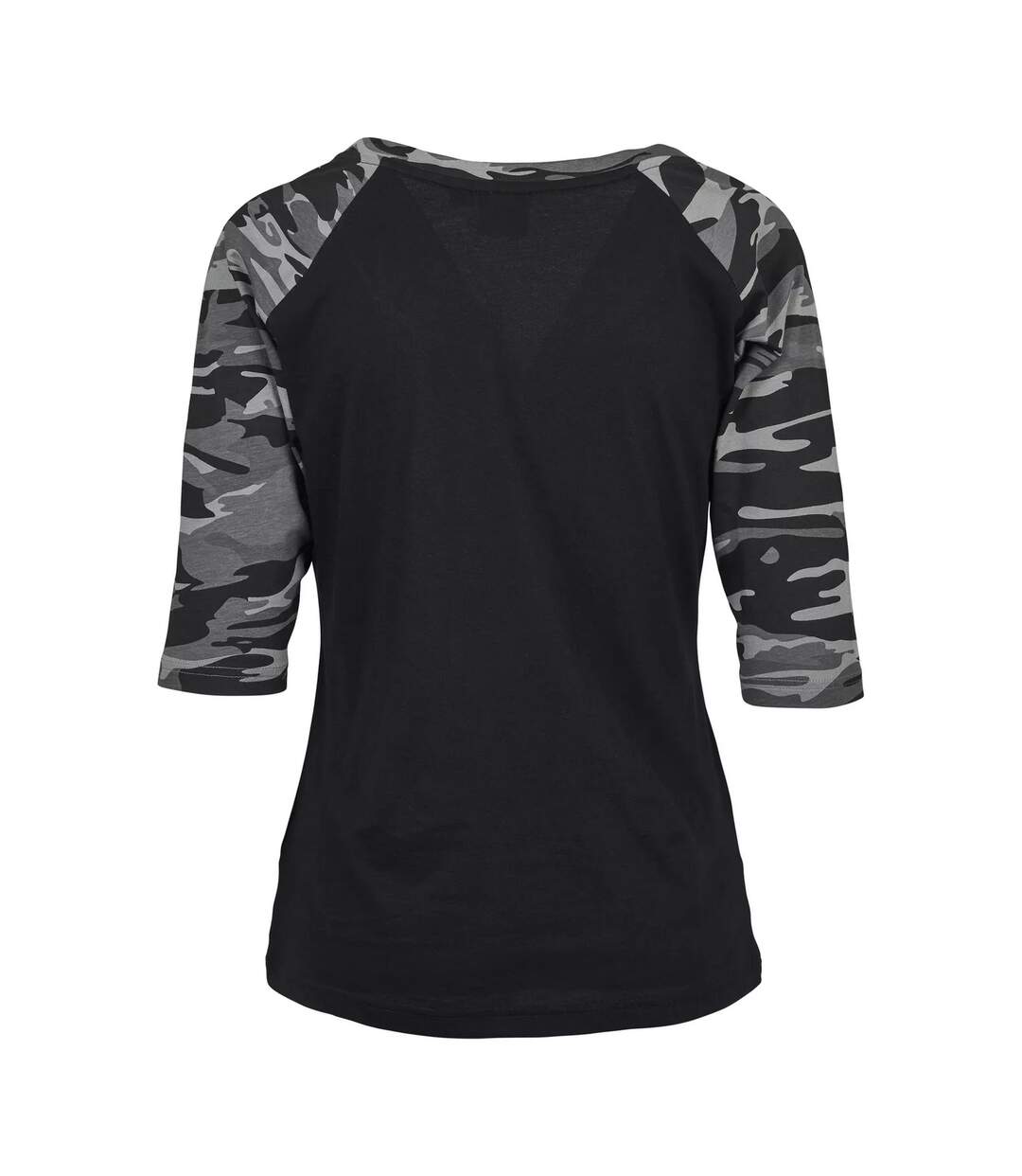 Haut Manches ¾ Motif/style Contrasté Femme Noir Noir Gris Gris Clair Urban Classics-2