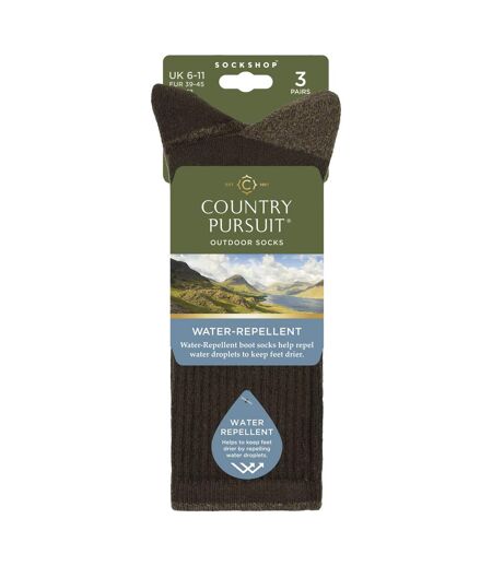 3 Pairs Mens Water Repellent Midweight Outdoor Socks for Hiking & Walking