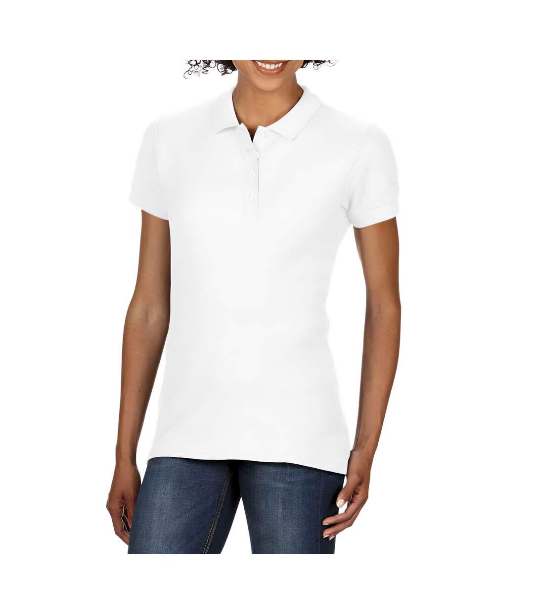 Polo femme blanc Gildan