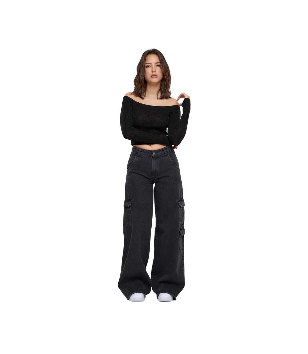 Haut Manches Longues Motif/style Paillettes Femme Noir Urban Classics-1