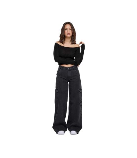 Haut Manches Longues Motif/style Paillettes Femme Noir Urban Classics