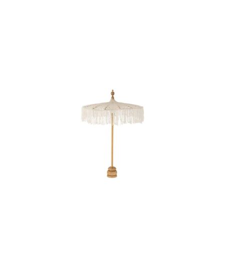 Parasol Déco sur Pied Macramé 95cm Blanc