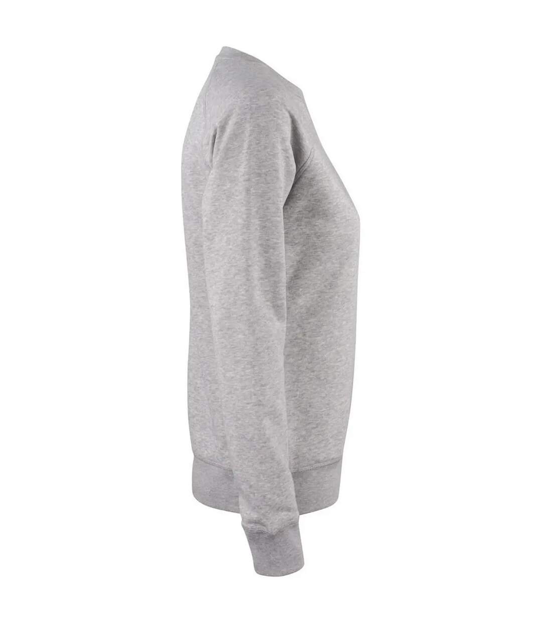 Womens/ladies Premium Organic Cotton Sweatshirt Grey Melange Clique-4