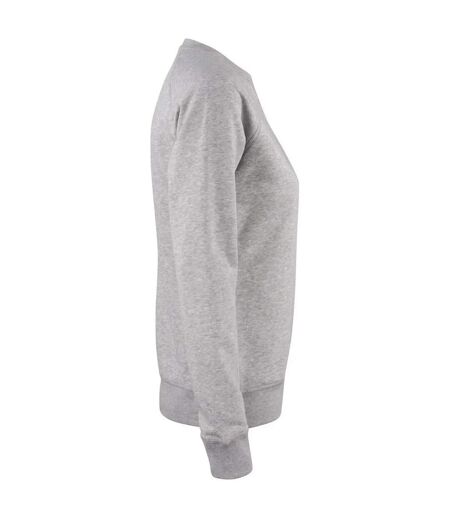 Womens/ladies Premium Organic Cotton Sweatshirt Grey Melange Clique