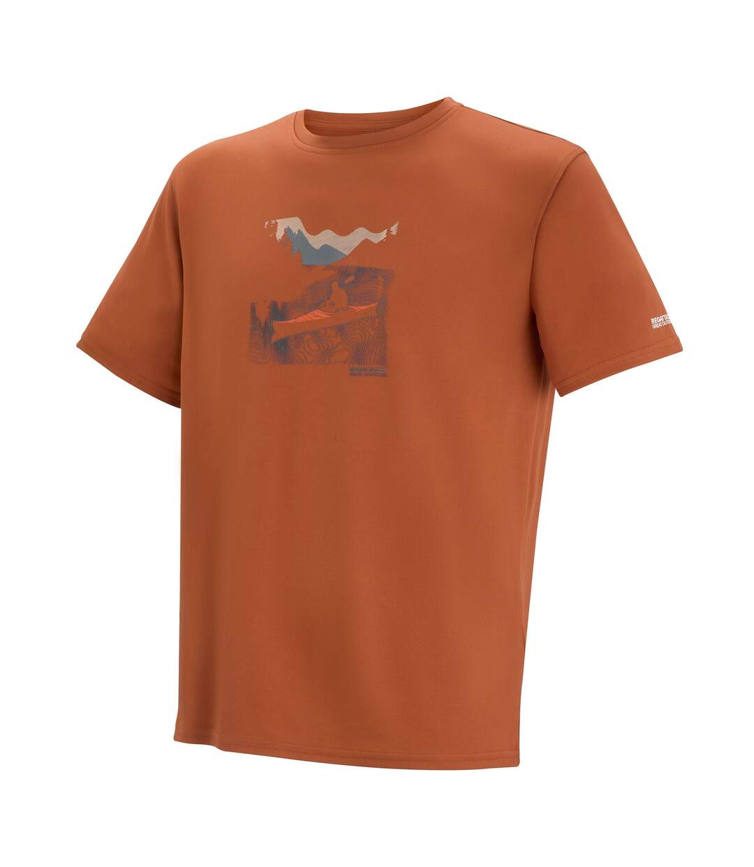 T-shirt Motif/style Bateau Fingal Homme Rouge Orangé Regatta-3