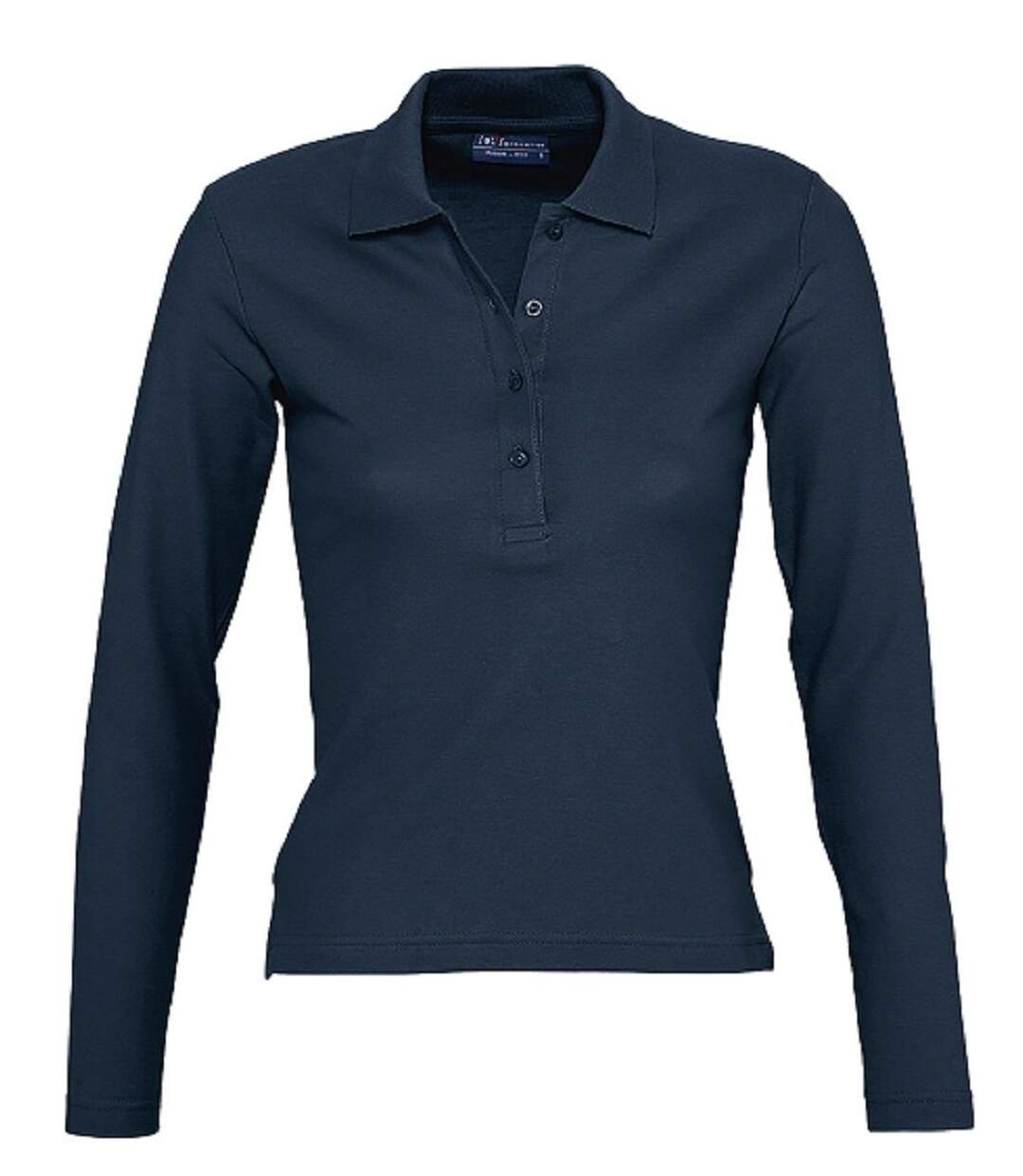 Polo manches longues - Femme - 11317 - bleu denim