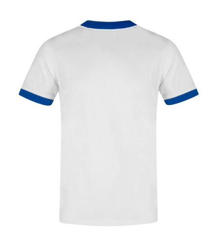 Mens Retro Polyester V Neck T-shirt White Leeds United FC